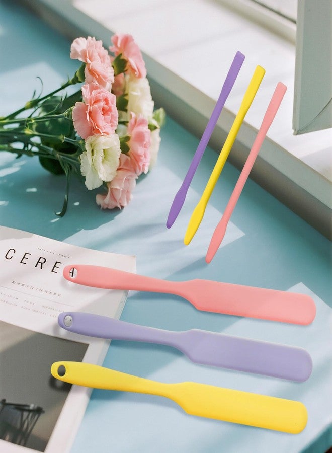 Koceci 9Pcs Silicone Wax Stick for Hair Removal, Reusable Eyebrow Wax Sticks and Silicone Applicator Sticks, Beauty Spatula for Home Salon Body Use (3 Colors) - Image 4